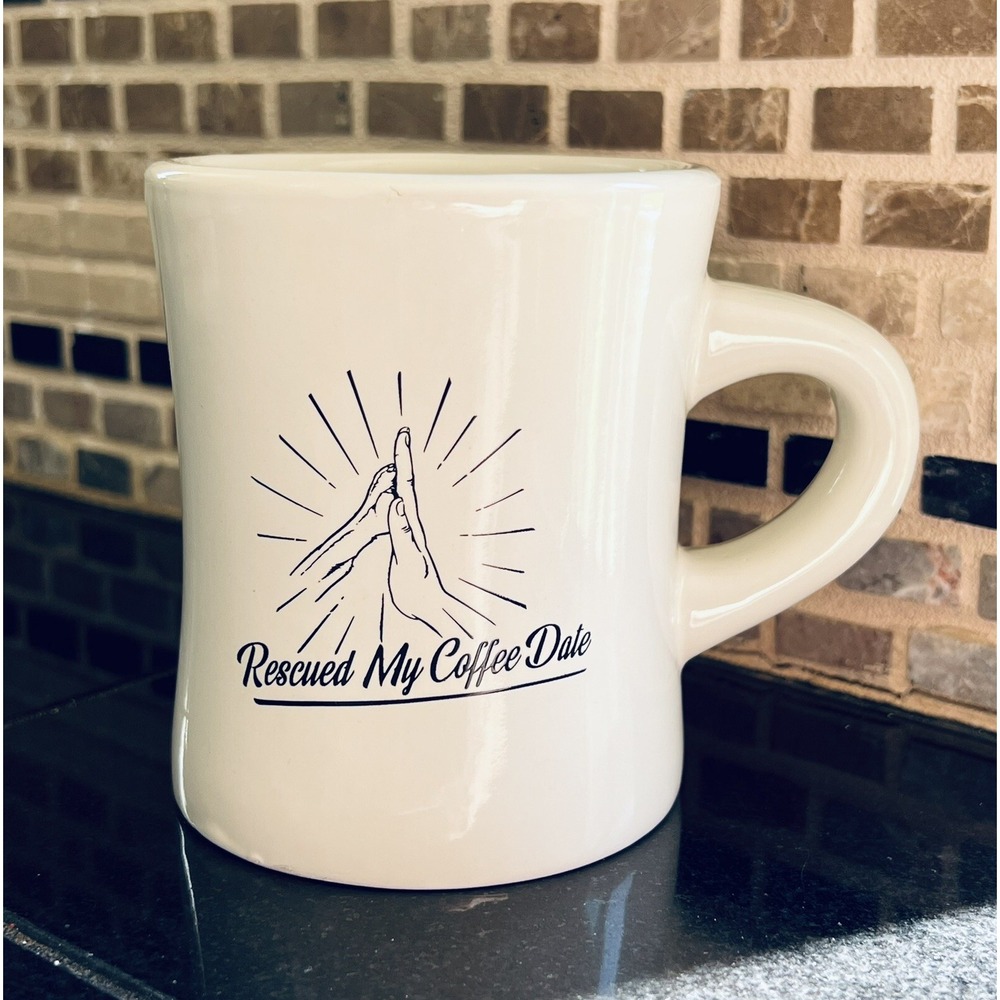 Perfect Date Dalmatian Coffee Cup Mug 'Rescued My Coffee Date' Liquid Logic - Picture 2 of 4